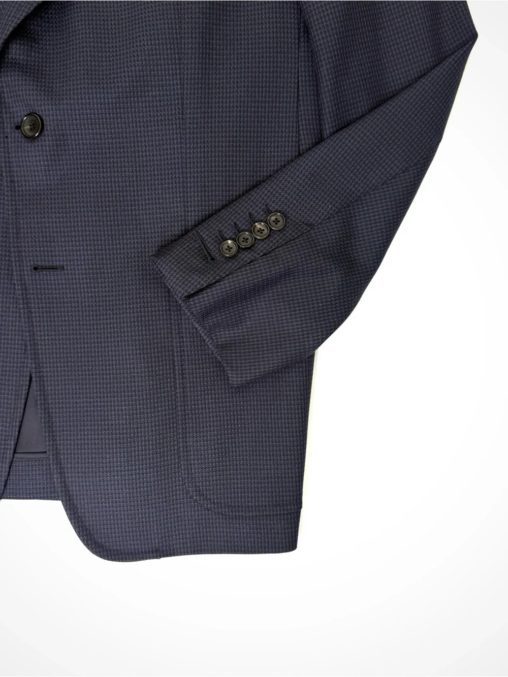 Tom Ford Textured Navy Peak Lapel Blazer | 44